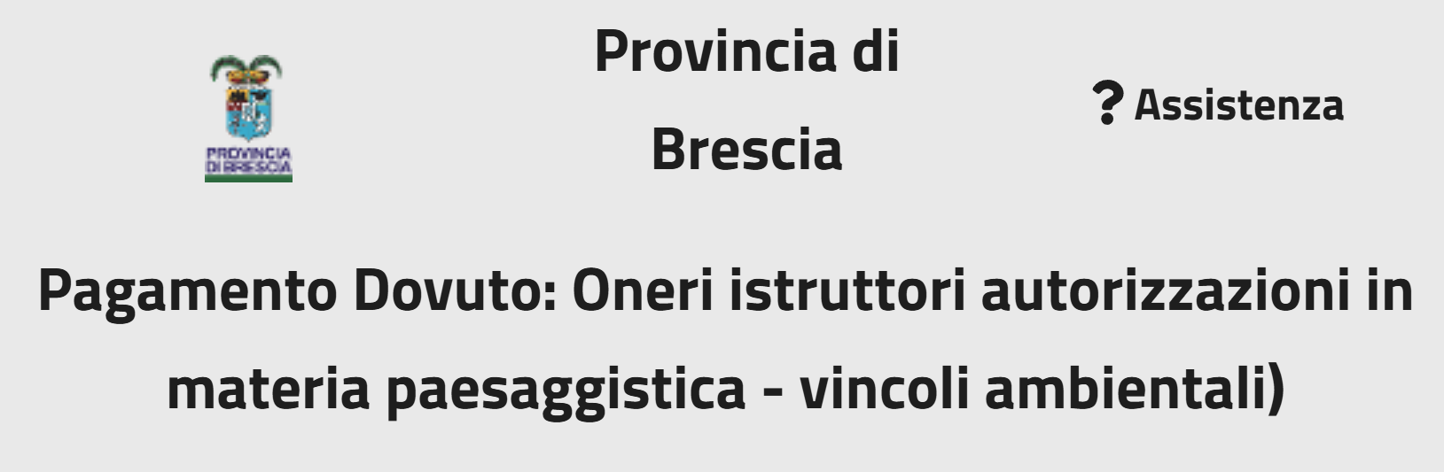 Oneri istruttori Conferenza dei Servizi - Provincia di Brescia
